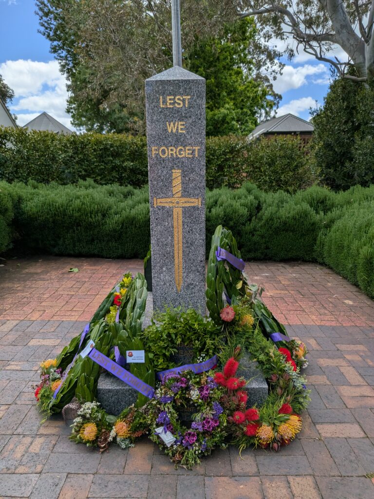 cenotaph with wreaths remembrance day